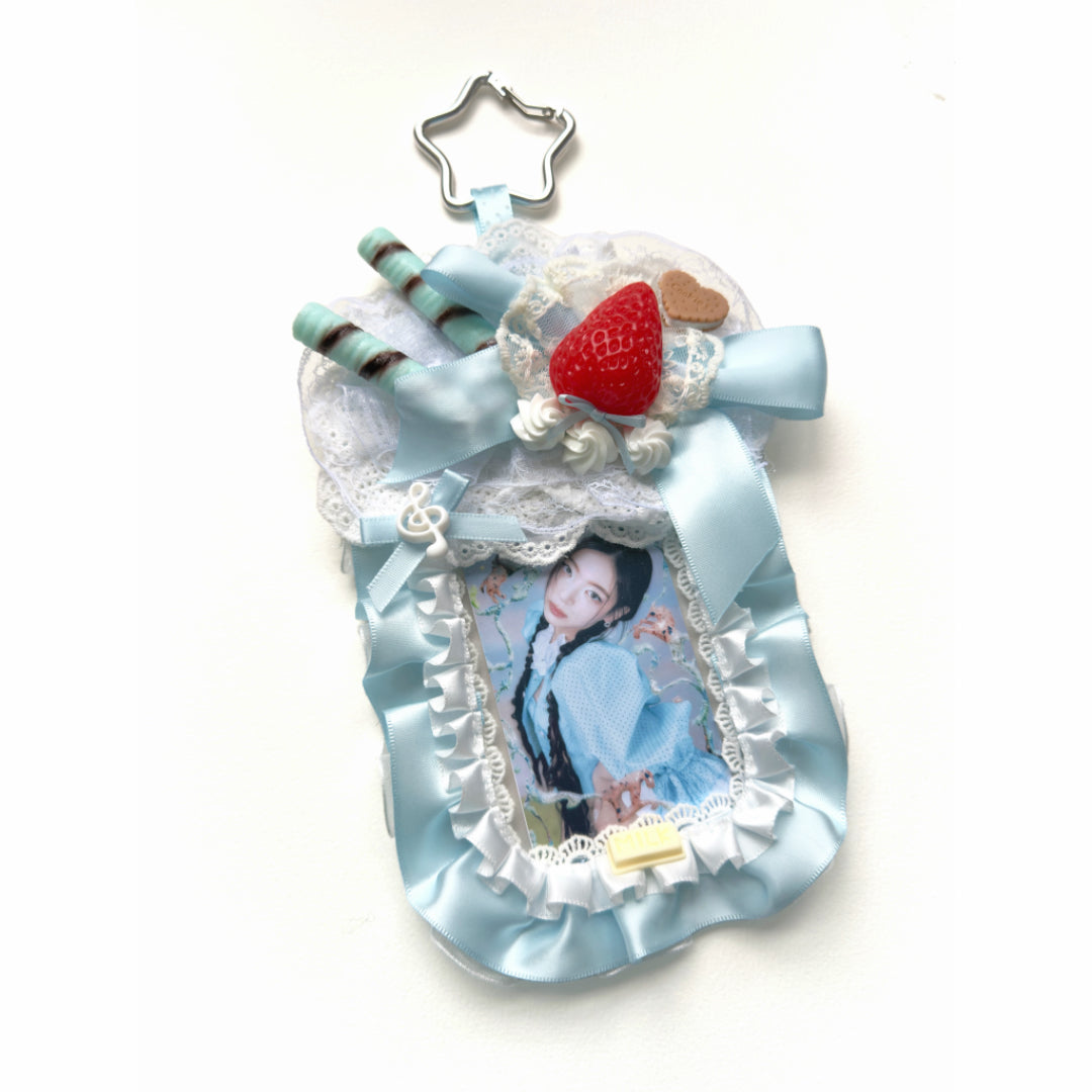 Handmade Kawaii Dessert Photocard Holder –Sea Salt Strawberry Cake
