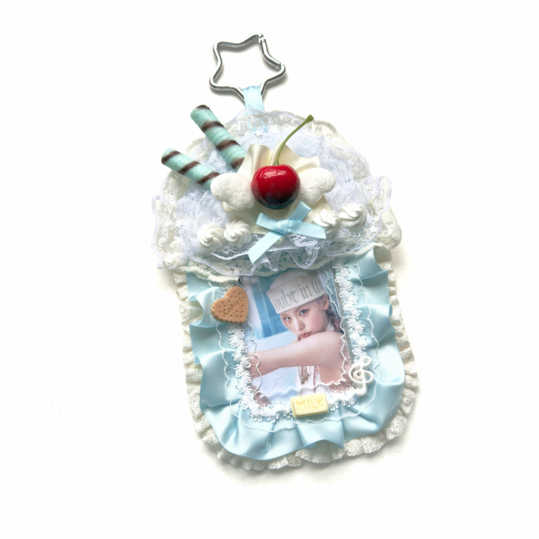 Handmade Kawaii Dessert Photocard Holder –Sea Salt Cream Layer Cake