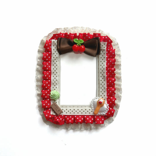 Handmade Kpop Kawaii Dessert Photocard Holder – Cherry Chocolate