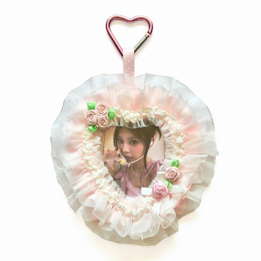 Handmade Kawaii Pink Lace Rose Photocard Holder