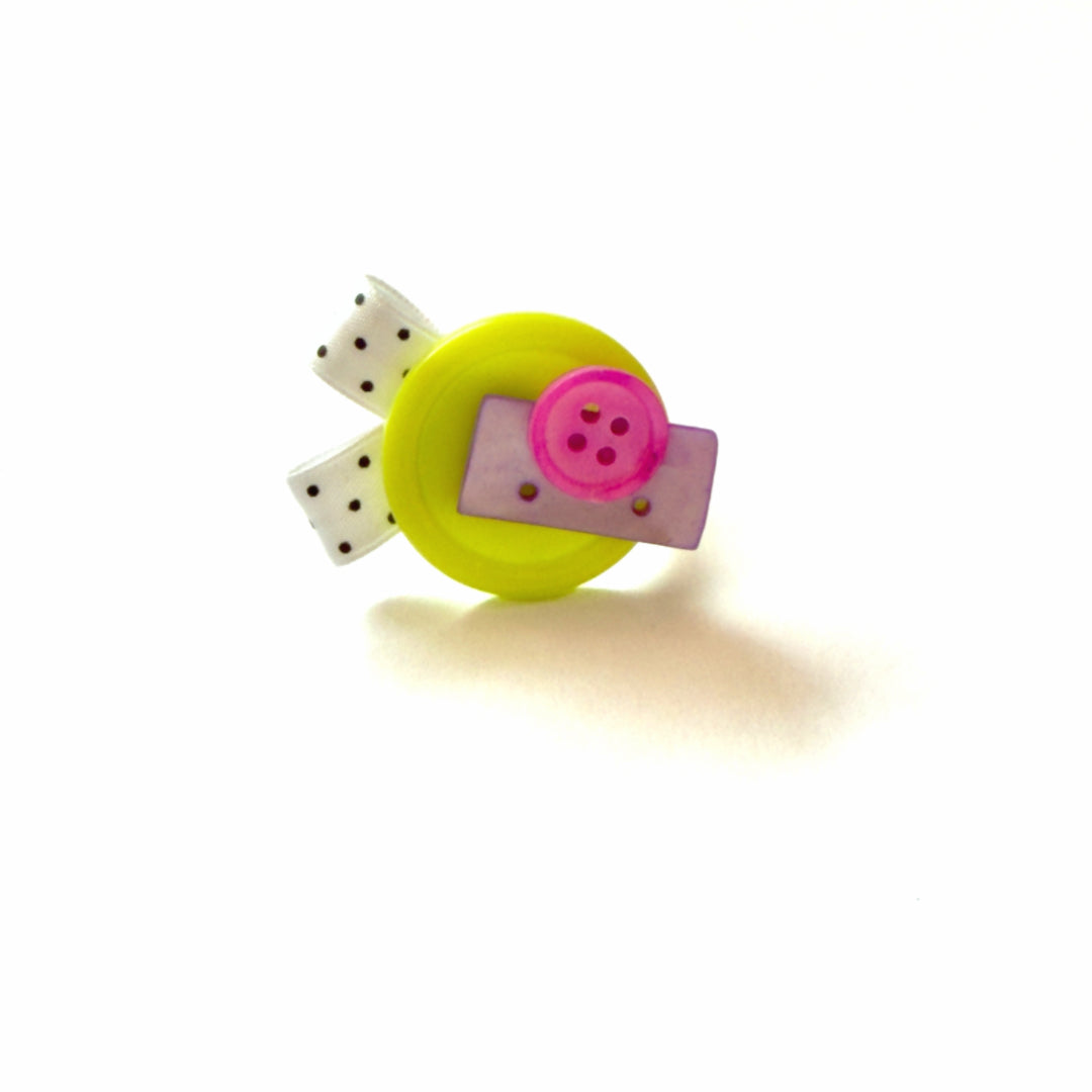 Handmade Kawaii Button Ring Y2K Jewelry