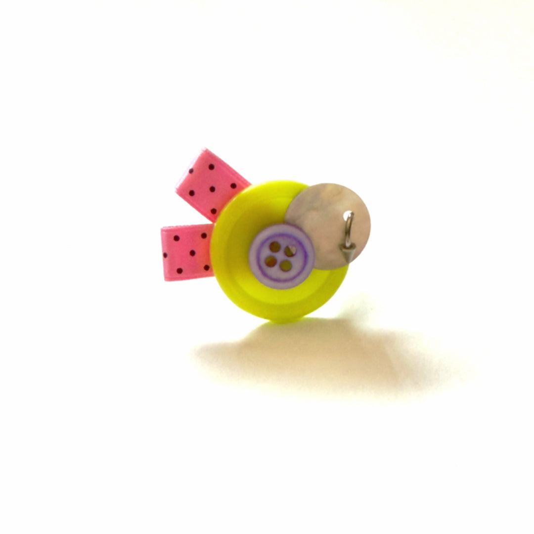 Handmade Kawaii Button Ring Y2K Jewelry