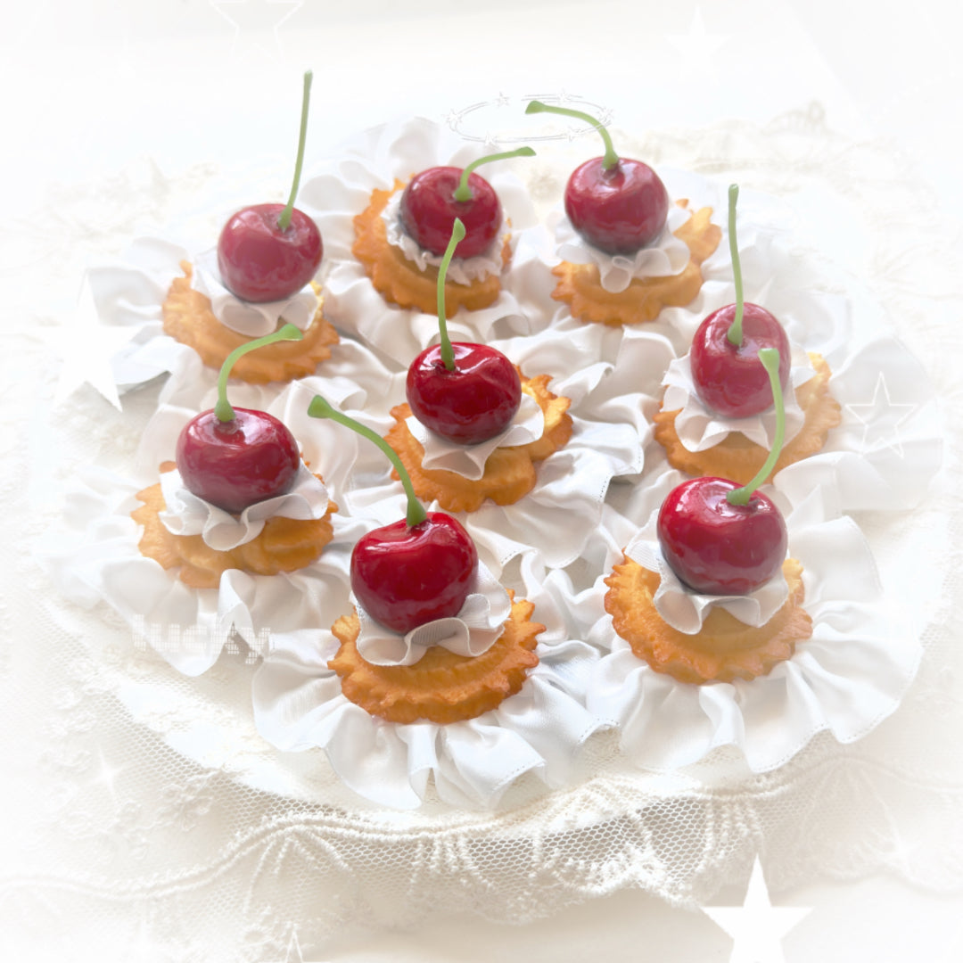 Cherry Pastry Hair Clip | Handmade Kawaii Bakery Barrette | Sweet Lolita Hair Accessory | Cute Food Hair Clip