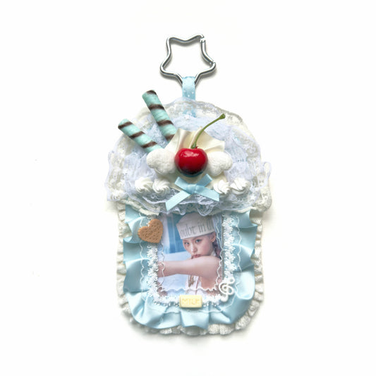 Handmade Kawaii Dessert Photocard Holder –Sea Salt Cream Layer Cake