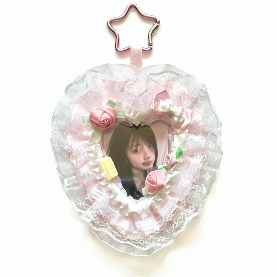 Handmade Kawaii Pink Lace Photocard Holder