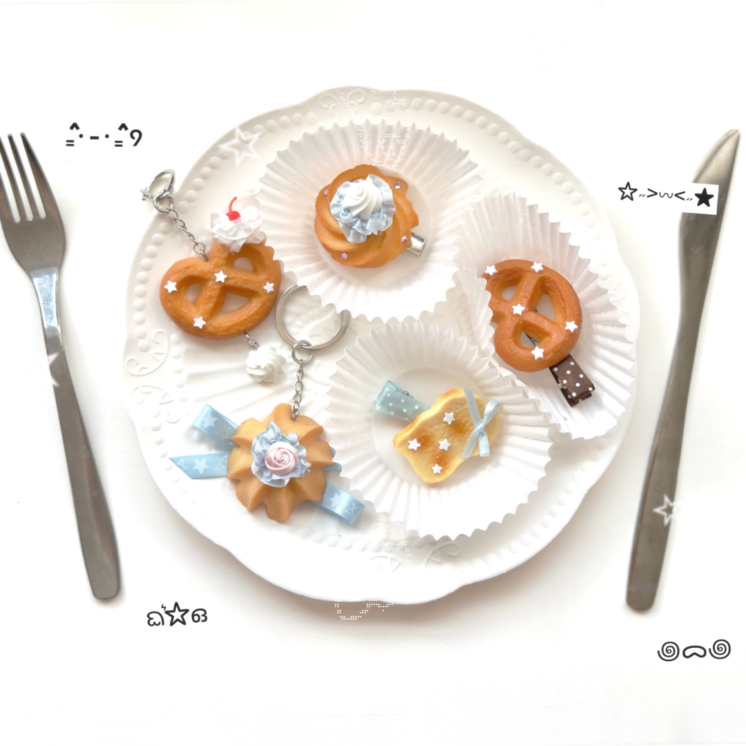 Whimsical Bakery Hairclip| Keychain