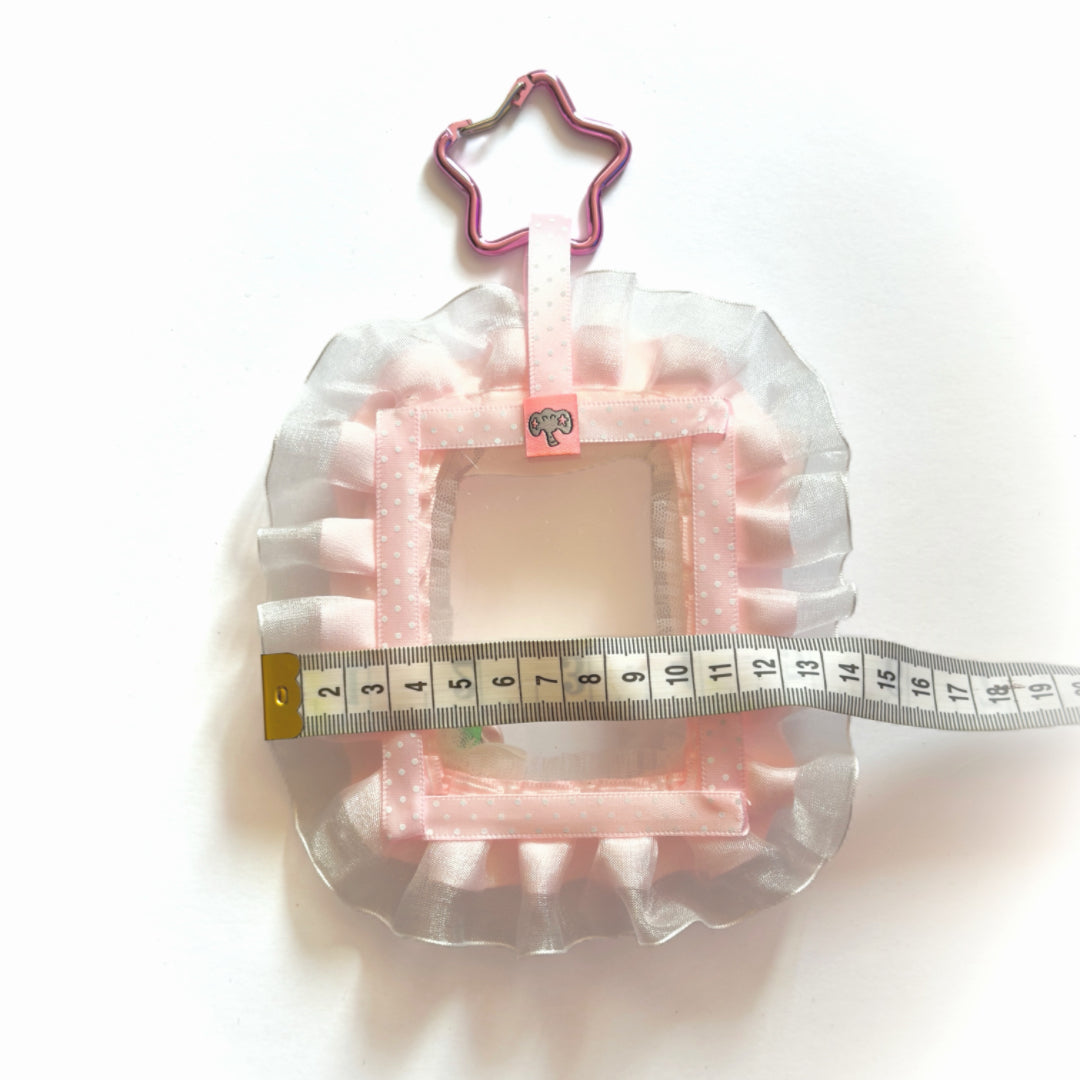 Handmade Vintage Pink Lace Rose Photocard Holder