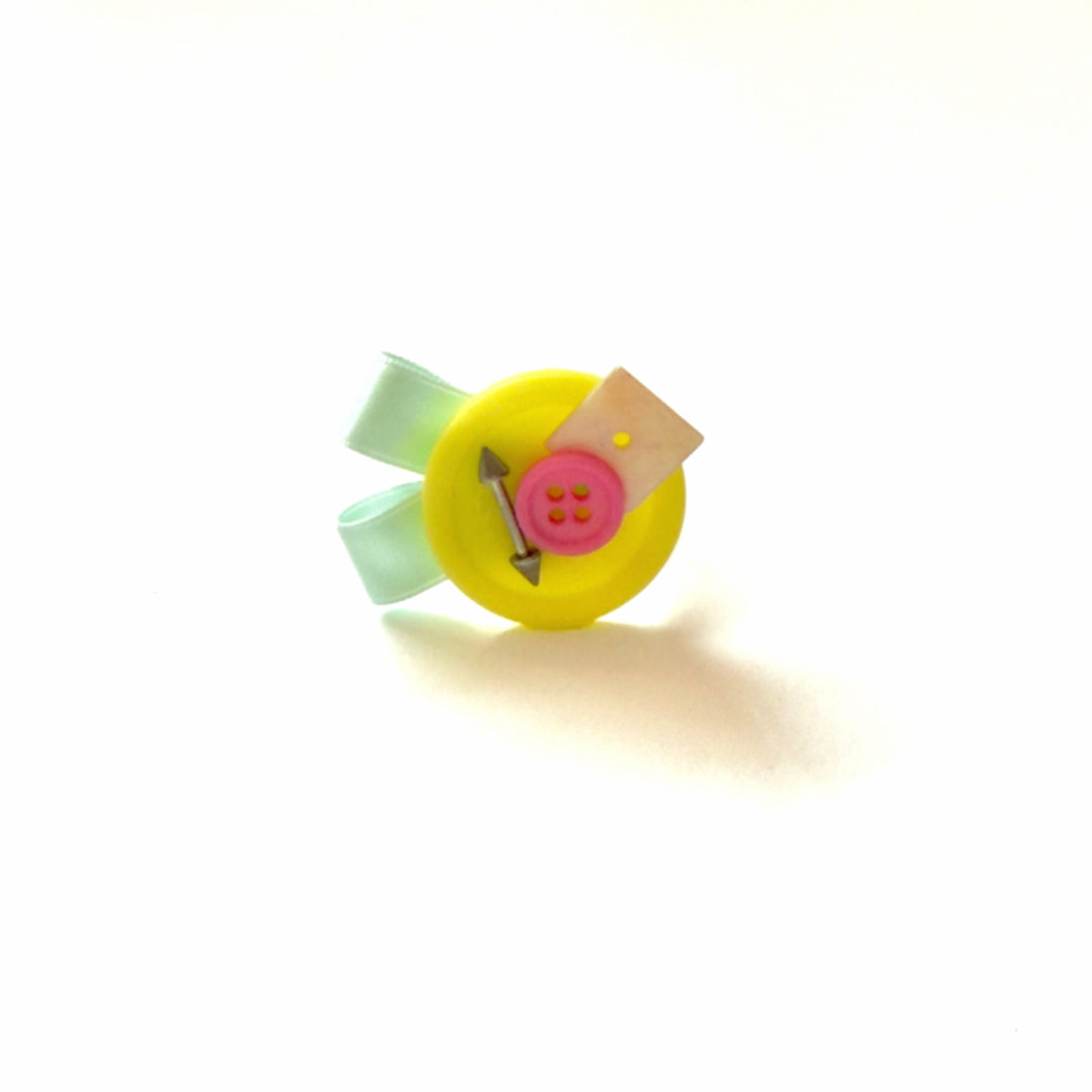 Handmade Kawaii Button Ring Y2K Jewelry
