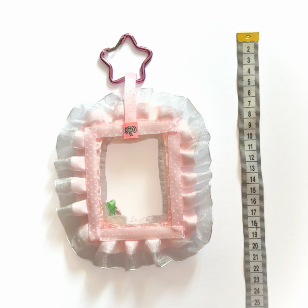 Handmade Vintage Pink Lace Rose Photocard Holder