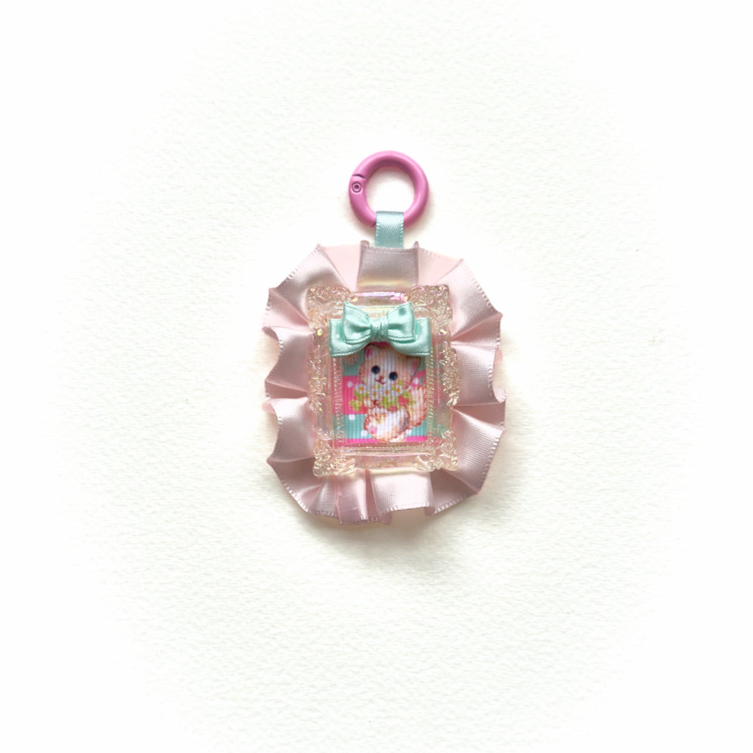 Whimsical Handmade Kawaii Kitten Rosette Brooch | Pastel Ribbon | Hair clip | Keychain | Bag charm