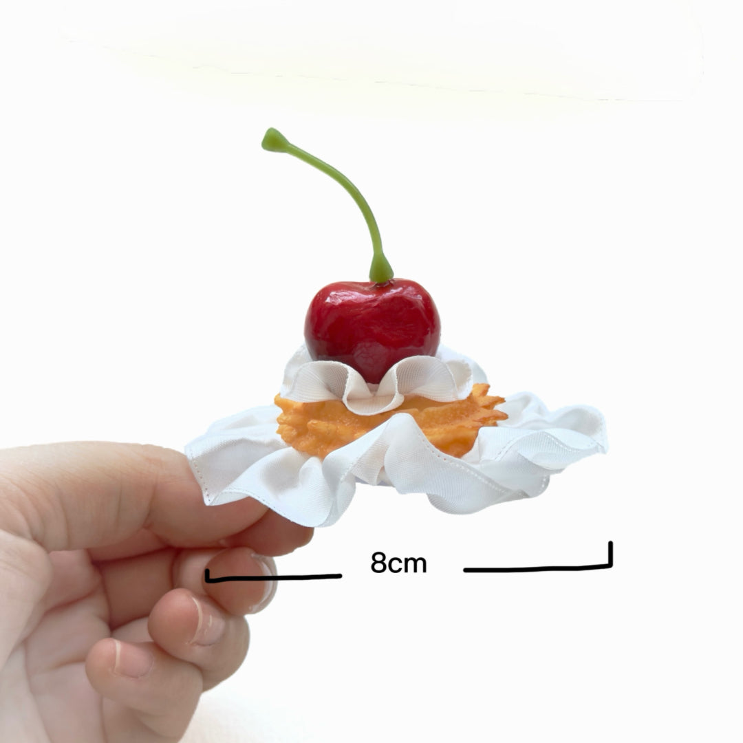 Cherry Pastry Hair Clip | Handmade Kawaii Bakery Barrette | Sweet Lolita Hair Accessory | Cute Food Hair Clip