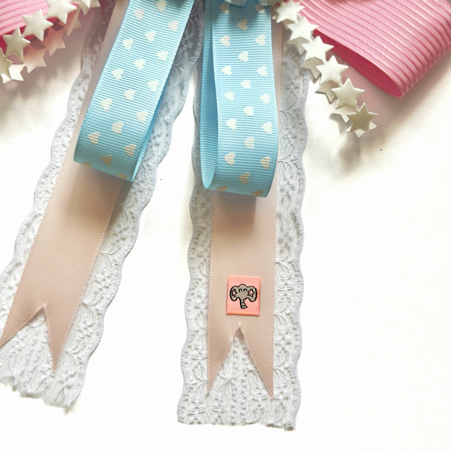 Kawaii Pastel Rosette Brooch – Handmade Sugar Bunny Ribbon Bow Pin Fairy Kei Harajuku Accessory