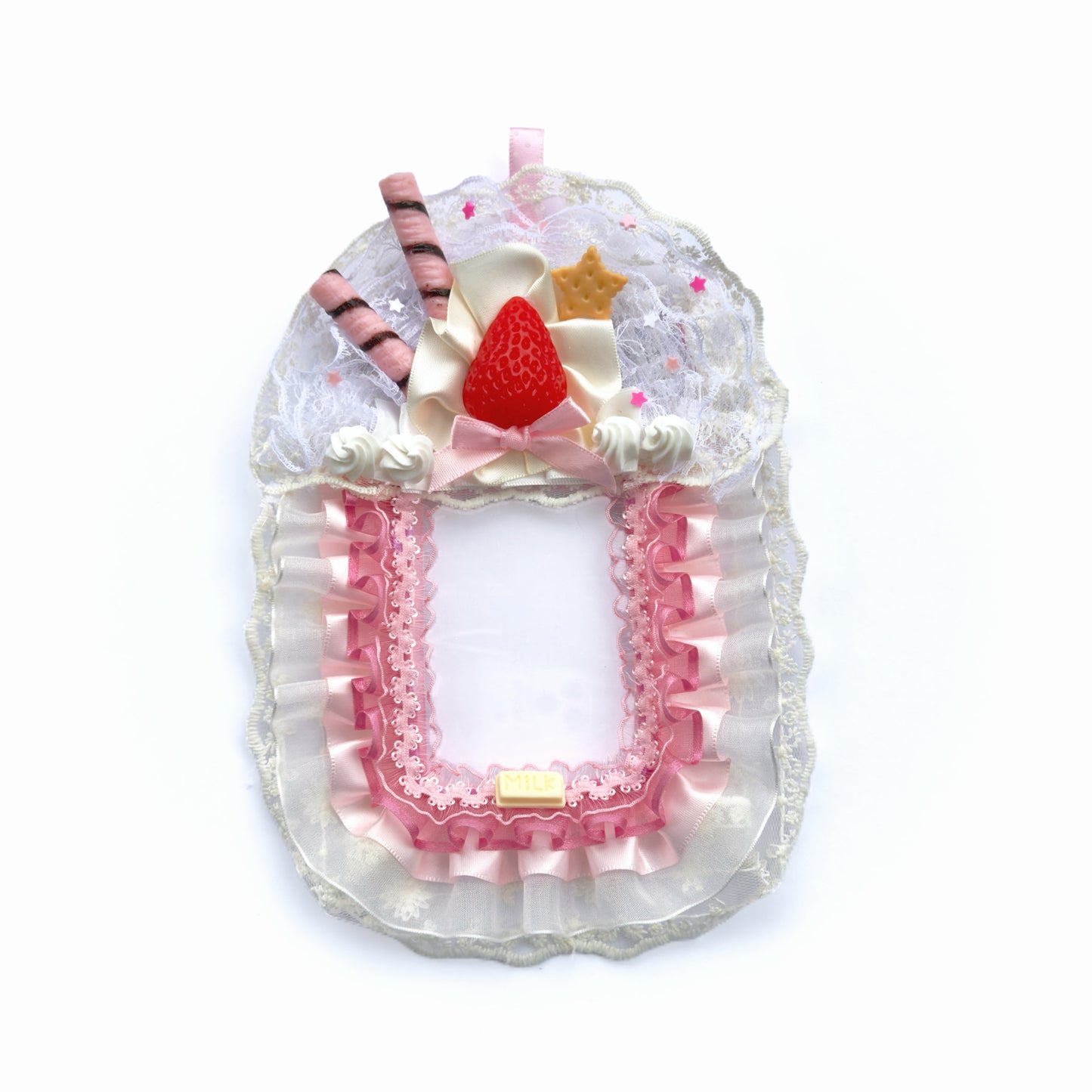 Kawaii Decoden Photocard Holder –Cream Strawberry