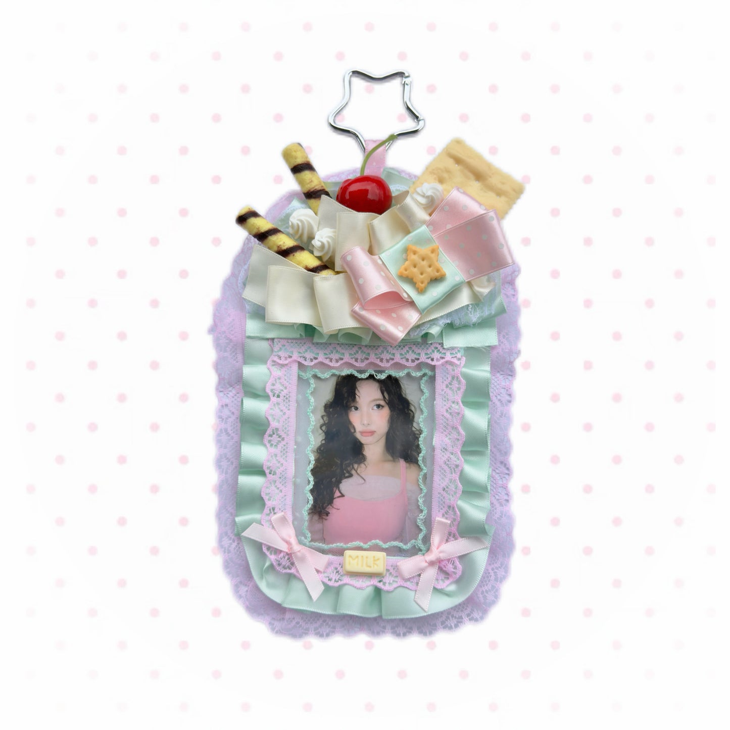 Kawaii Dessert Photocard Holder – Mint white chocolate