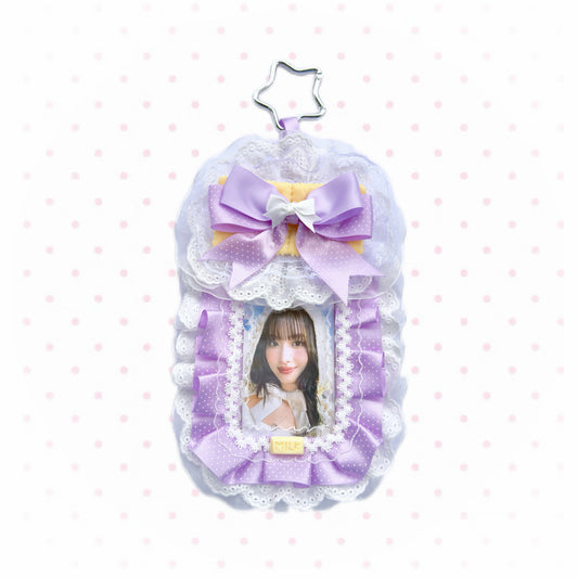 Handmade Kpop Photocard Holder, Purple Lace Bow Card Holder