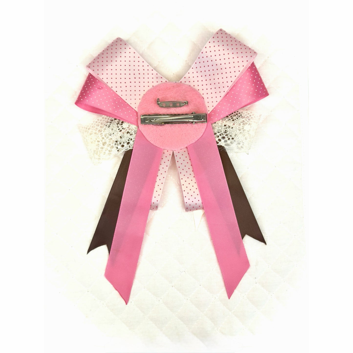 Chocolate Ribbon Bow Rosette, Handmade Kawaii Dessert Hair Accessory
