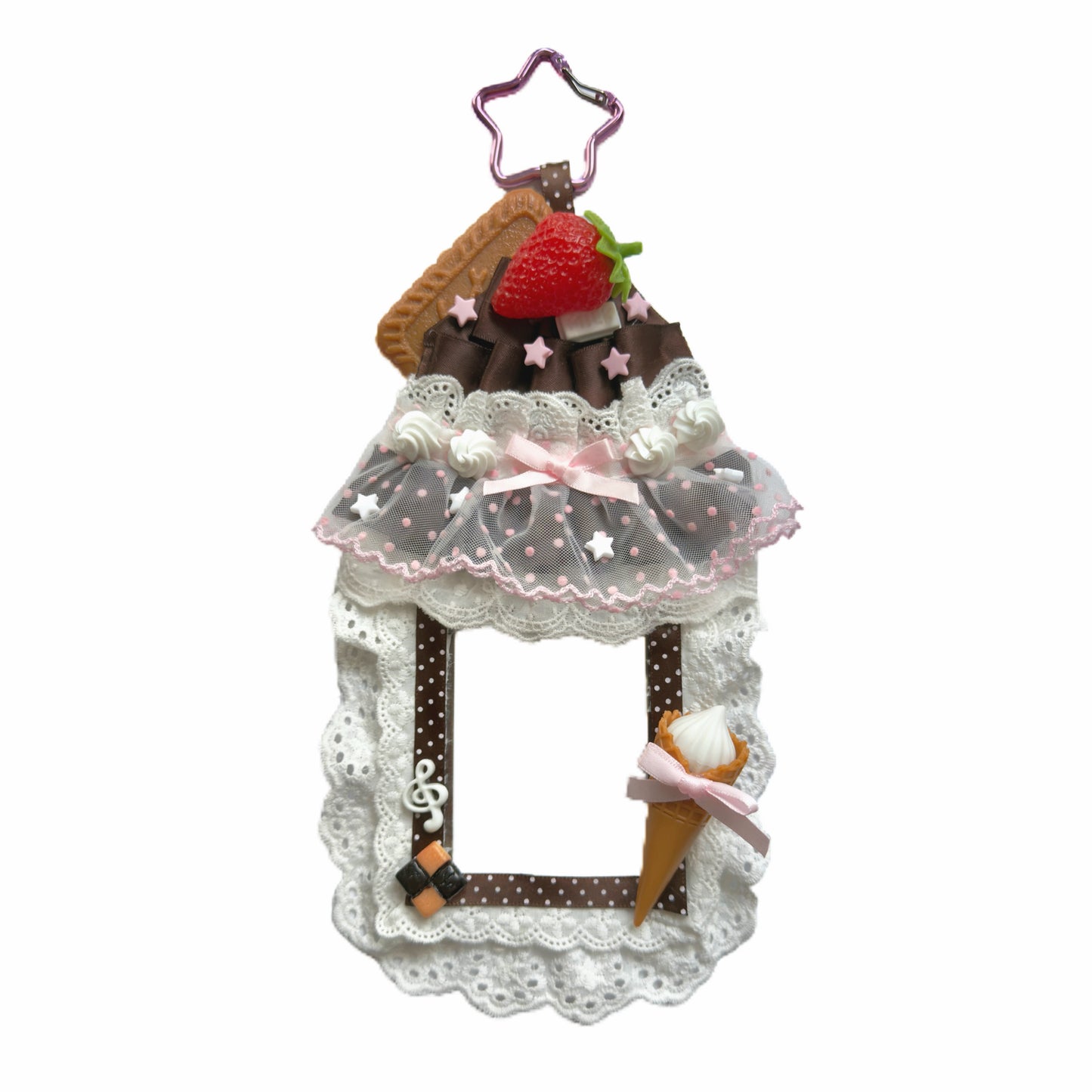 Handmade Kpop Kawaii Dessert Photocard Holder –Chocolate Strawberry Tart