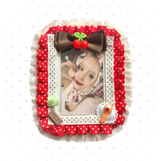 Handmade Kpop Kawaii Dessert Photocard Holder – Cherry Chocolate