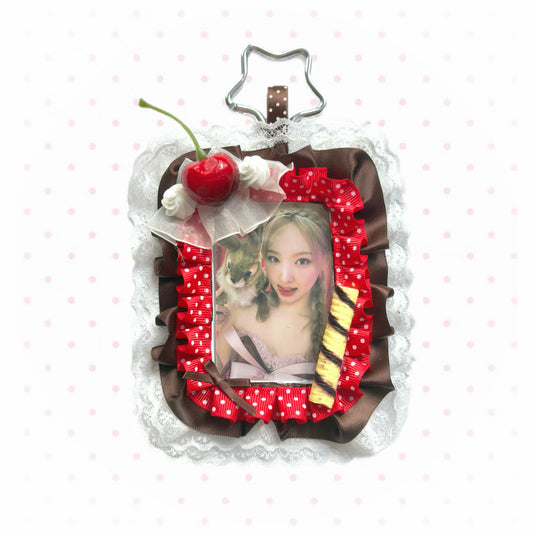 Handmade Kpop Kawaii Dessert Photocard Holder –Cherry Chocolate